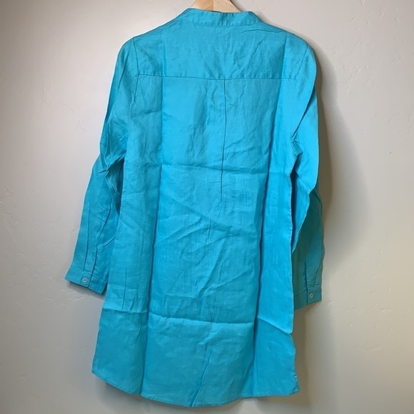 Hiho Bananakeet Linen Dress Capri Turquoise Blue Large NWT - Picture 8 of 9